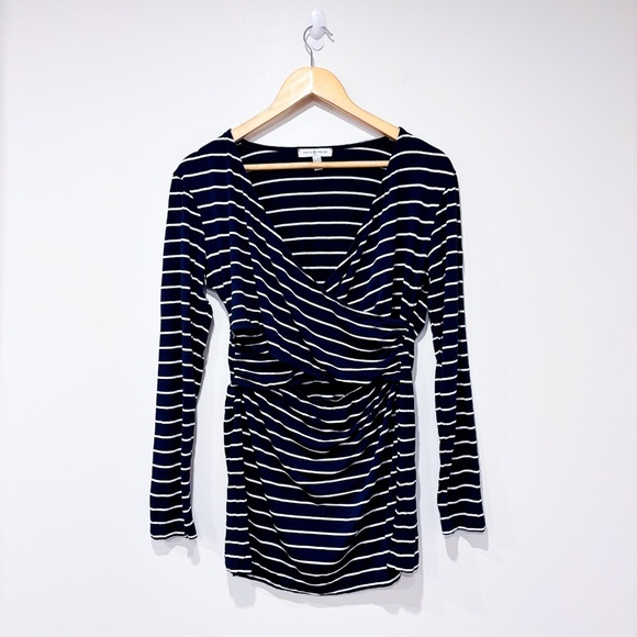 🌼NWOT🌼 ENVIE DE FRAISE Navy striped maternity nursing top | Size 12/14 * - Picture 1 of 8
